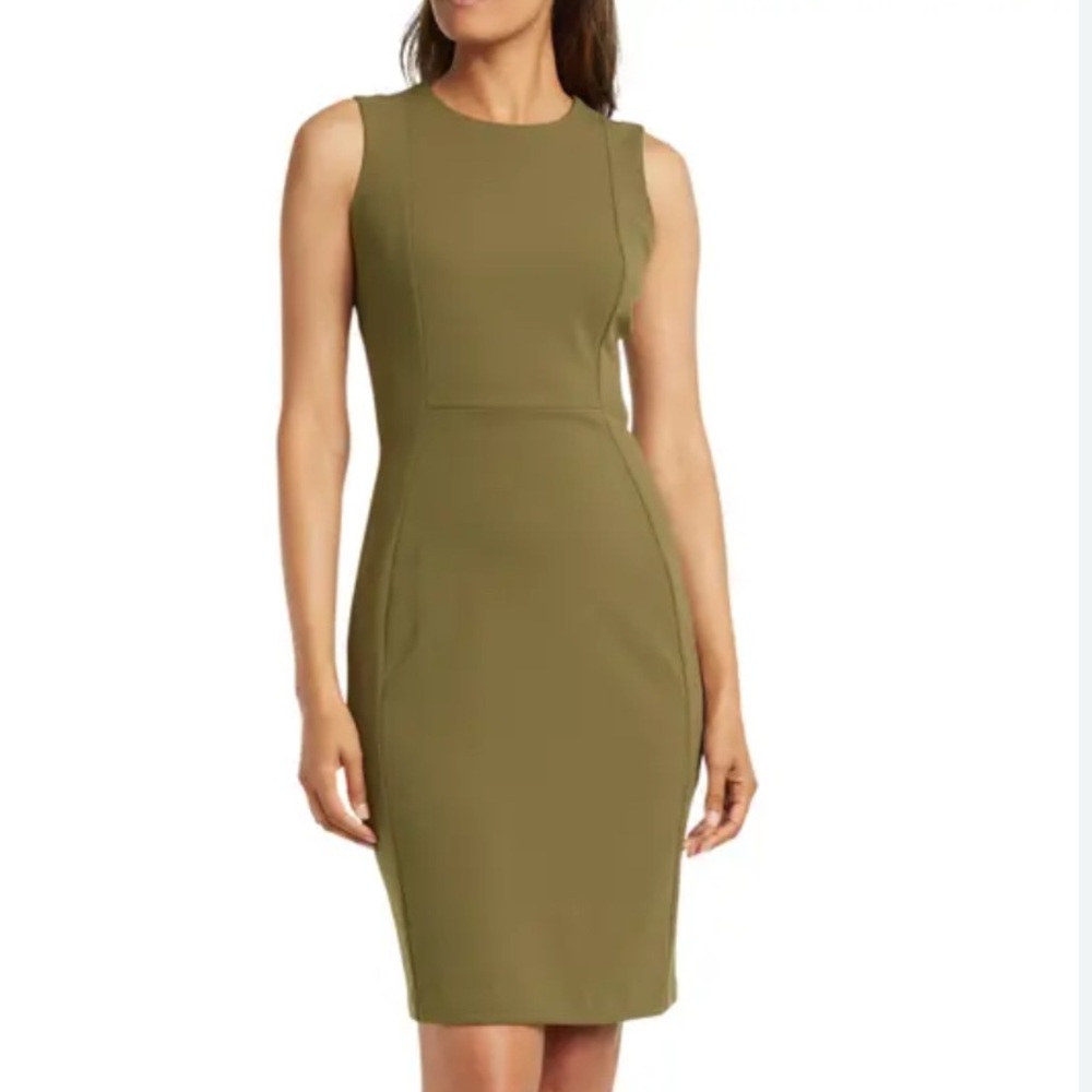 Brand New Calvin Klein Olive Midi Dress